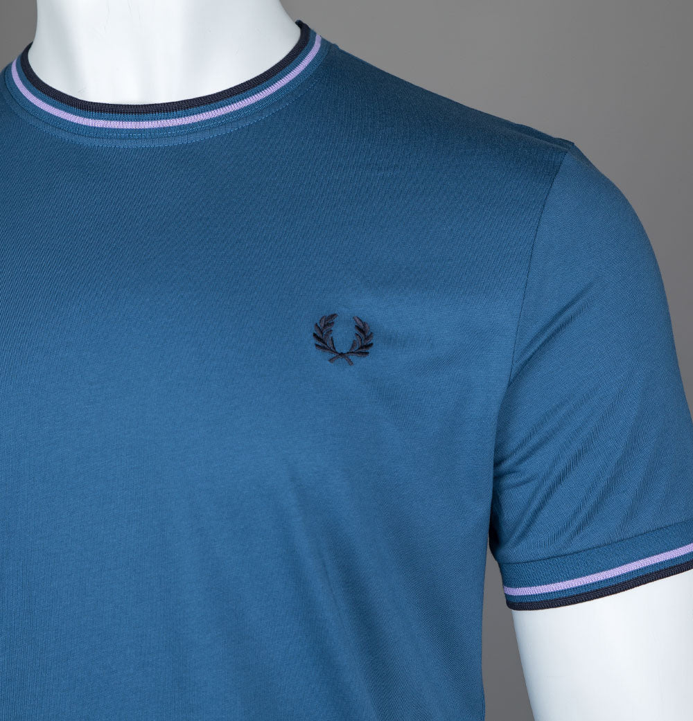 Fred Perry Twin Tipped T-Shirt Midnight Blue/Ultra Violet/Navy - Image 4