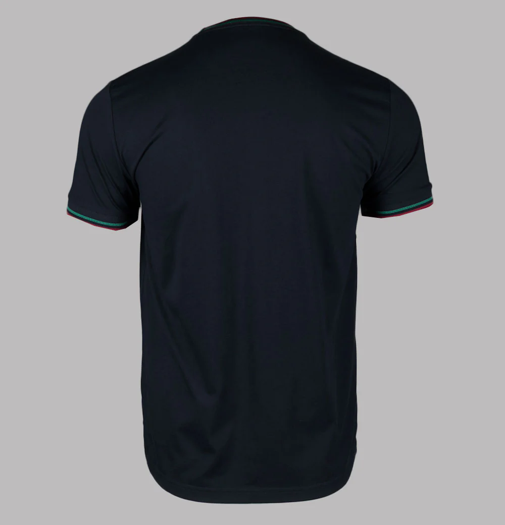 Fred Perry Twin Tipped T-Shirt Navy/Sport Green/Burnt Red - Image 2