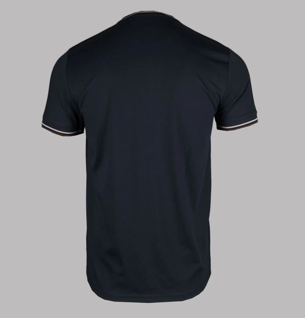 Fred Perry Twin Tipped T-Shirt Navy/Warm Oat/Burnt Tobacco - Image 2