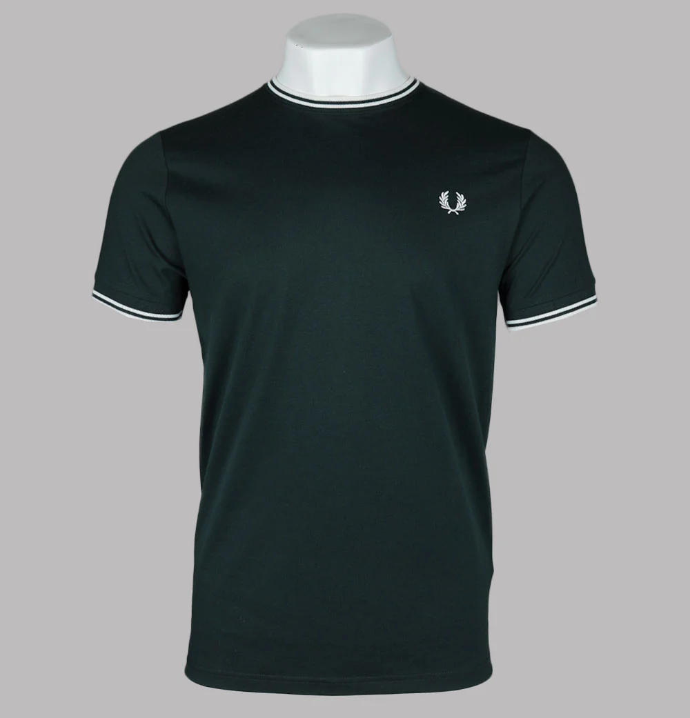 Fred Perry Twin Tipped T-Shirt Night Green/Snow White