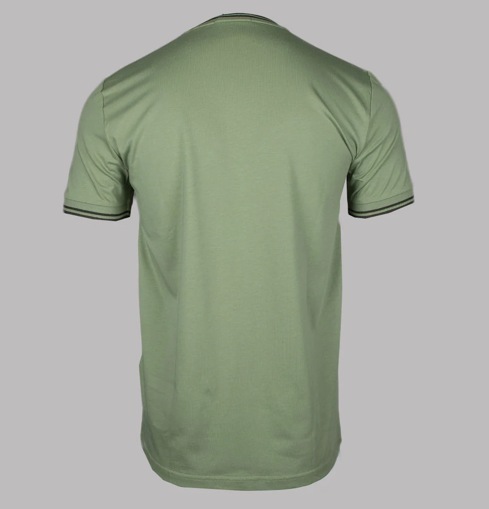 Fred Perry Twin Tipped T-Shirt Olive Mint/Night Green - Image 2