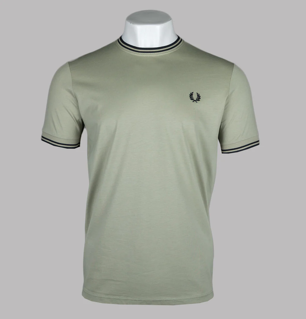 Fred Perry Twin Tipped T-Shirt Seagrass/Black