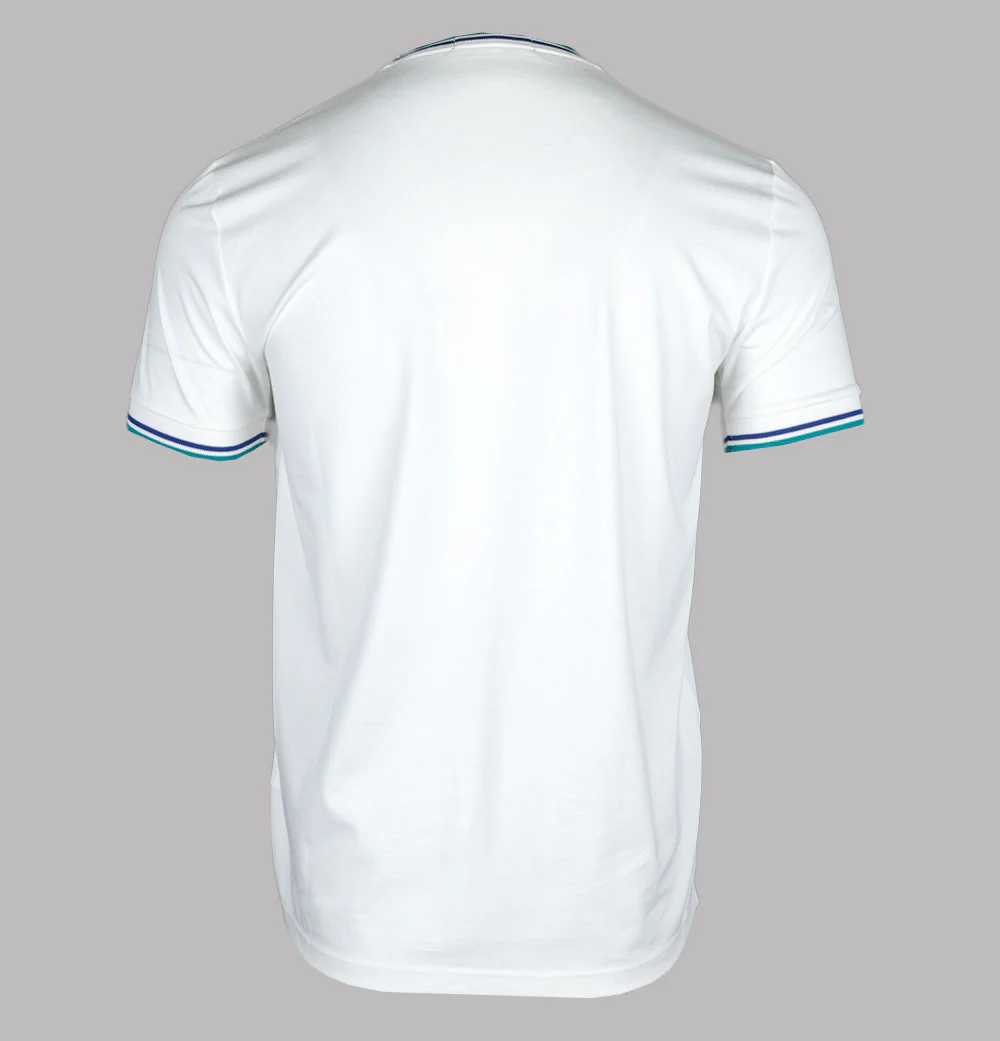 Fred Perry Twin Tipped T-Shirt Snow White/Deep Mint/Soho Eclipse - Image 2