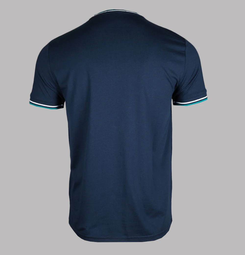 Fred Perry Twin Tipped T-Shirt Tennis Blue/Snow White/Deep Mint - Image 2