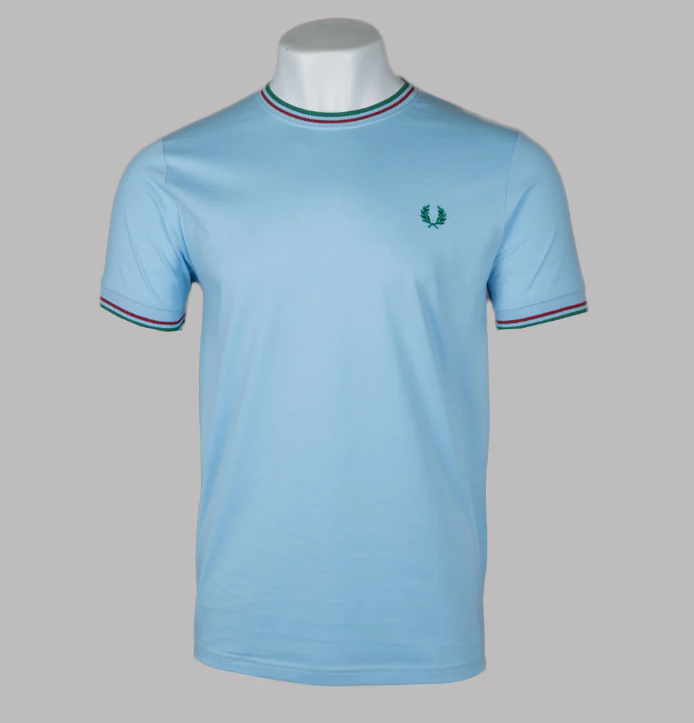 Fred Perry Twin Tipped T-Shirt Track Blue/Burnt Red/Sport Green