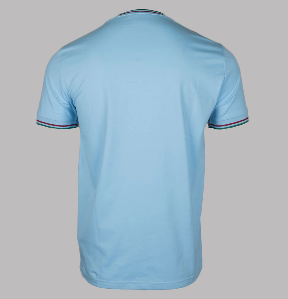 Fred Perry Twin Tipped T-Shirt Track Blue/Burnt Red/Sport Green - Image 2