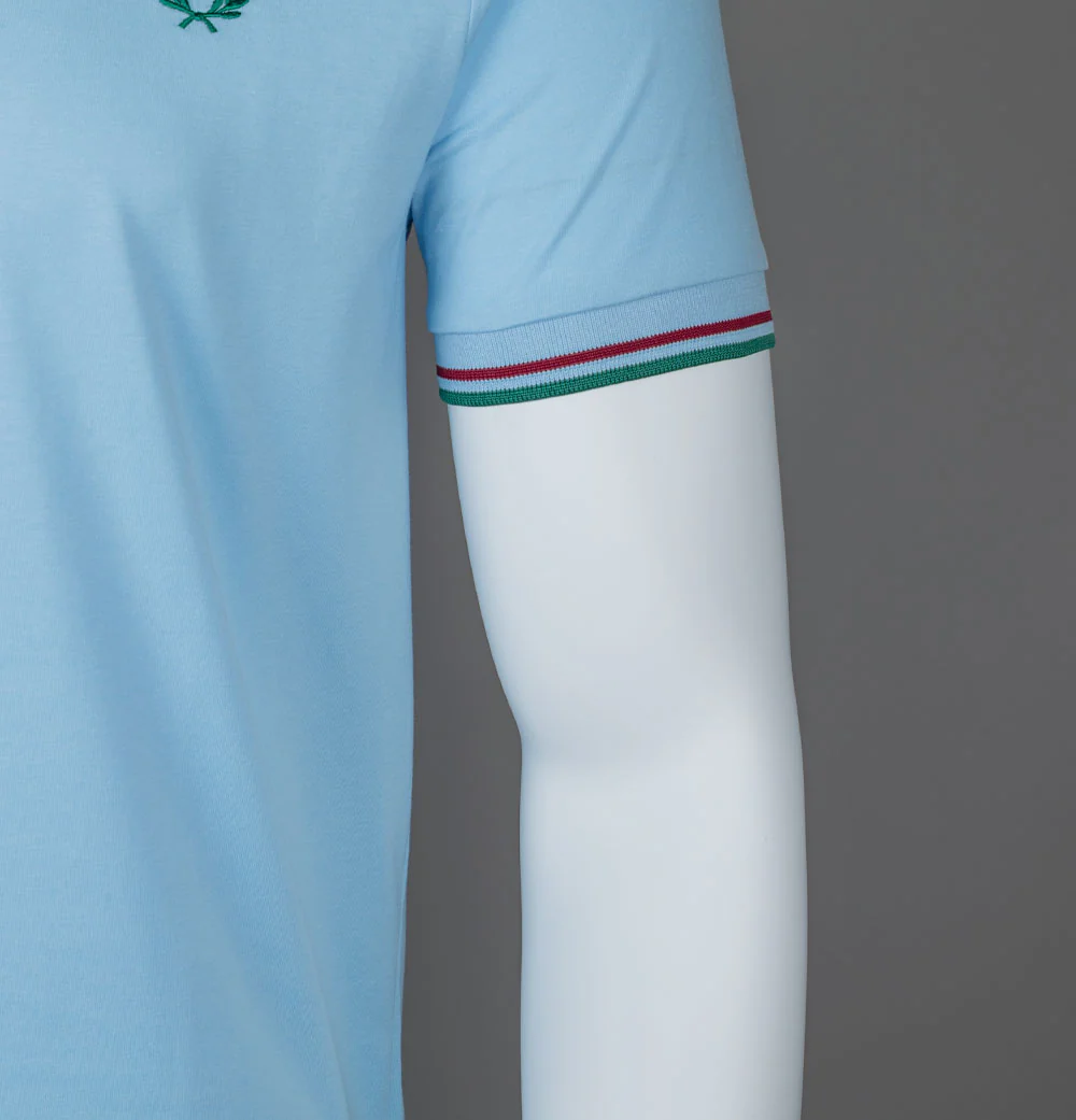 Fred Perry Twin Tipped T-Shirt Track Blue/Burnt Red/Sport Green - Image 4