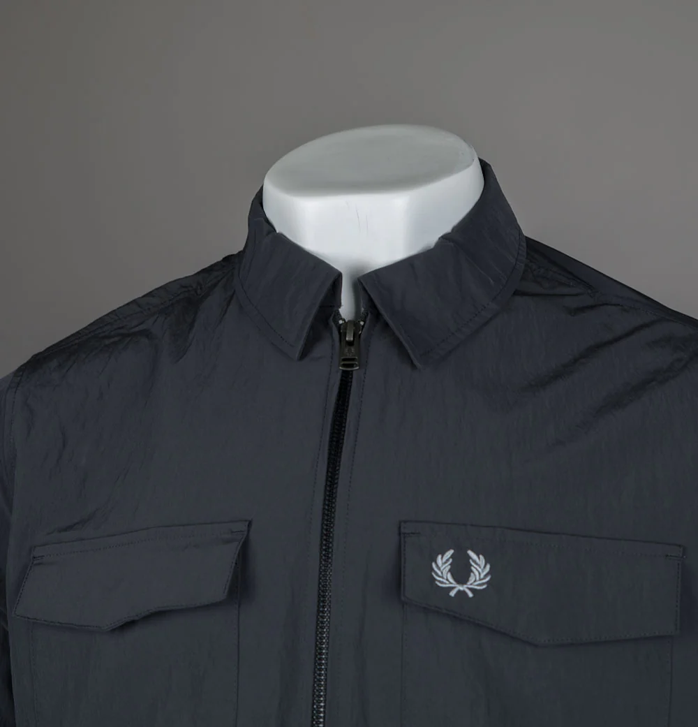 Fred Perry Zip Overshirt Anchor Grey - Image 3
