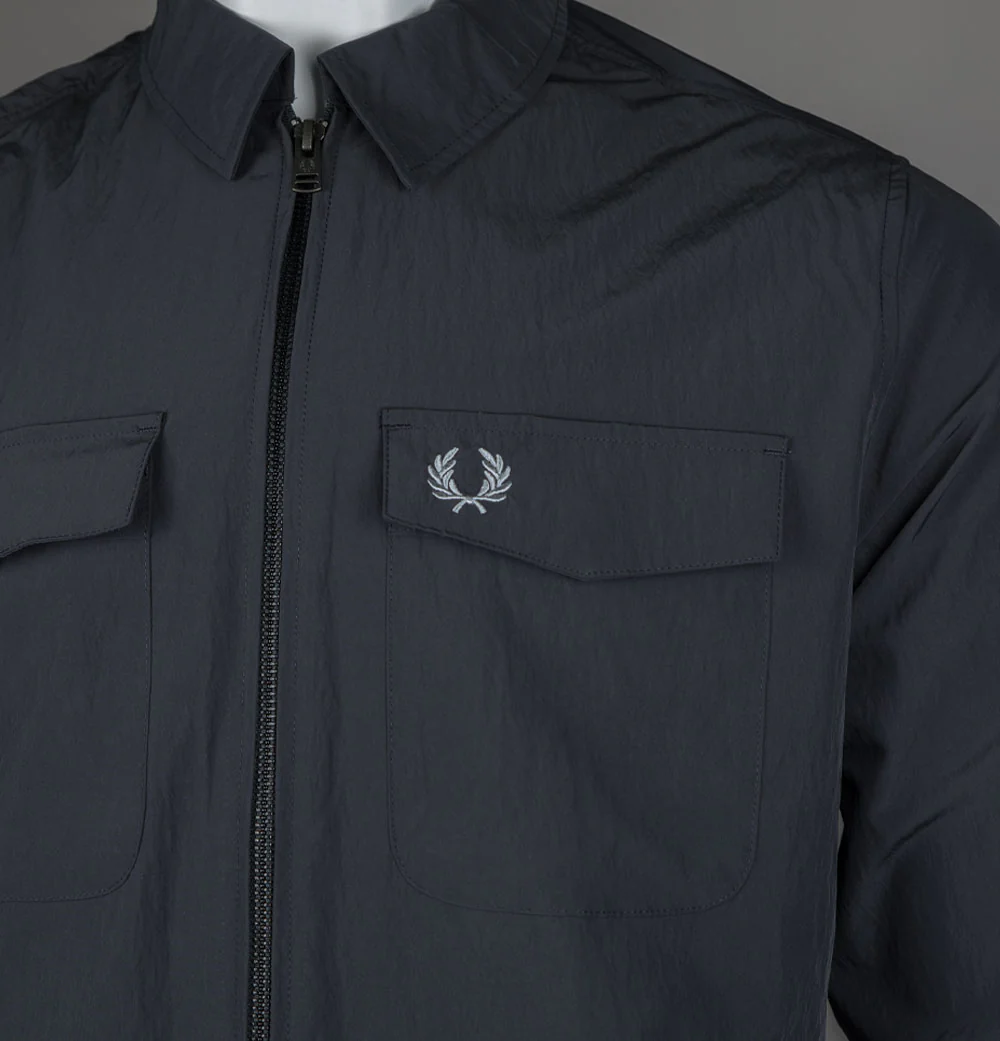 Fred Perry Zip Overshirt Anchor Grey - Image 4