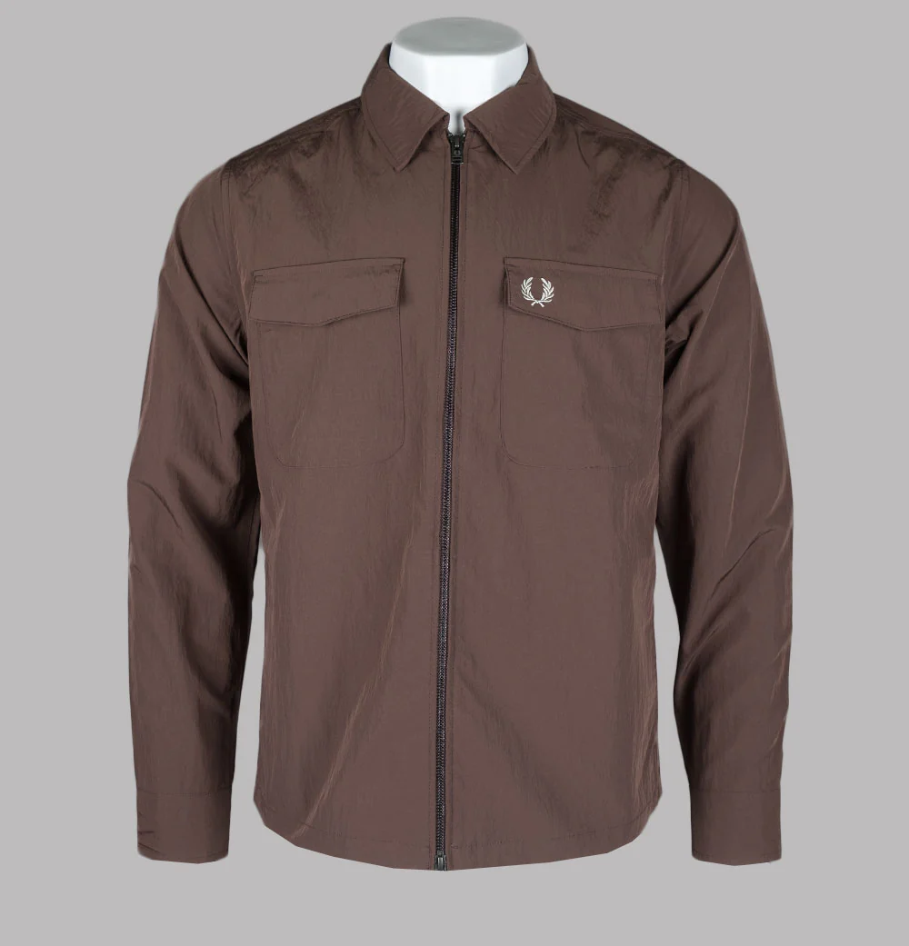 Fred Perry Zip Overshirt Carrington Brick