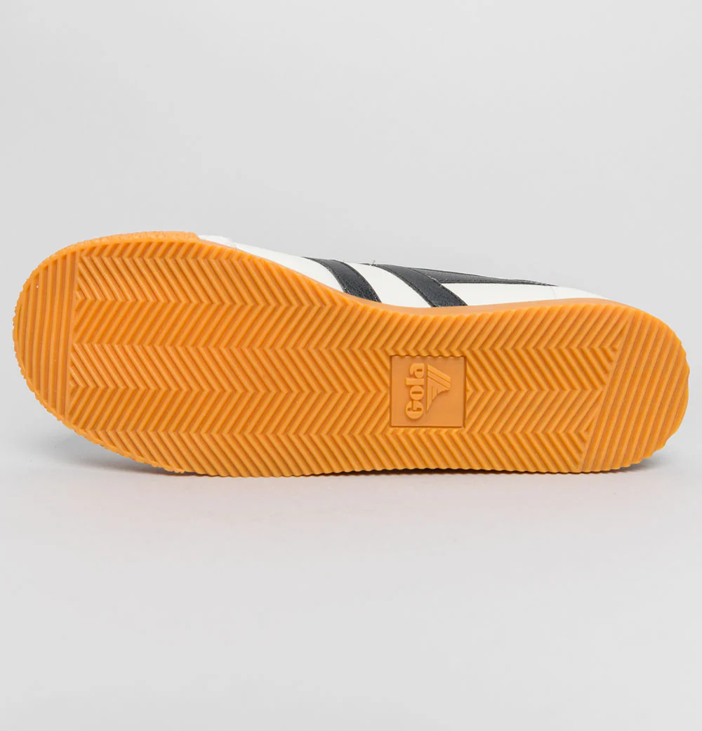 Gola Harrier Leather Trainers Off White/Black/Rust - Image 5