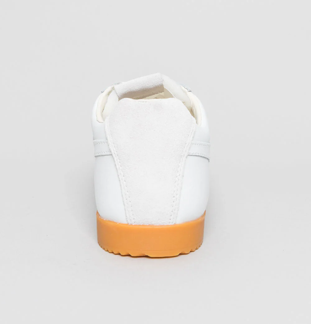 Gola Harrier Leather Trainers White/White/Gum - Image 5