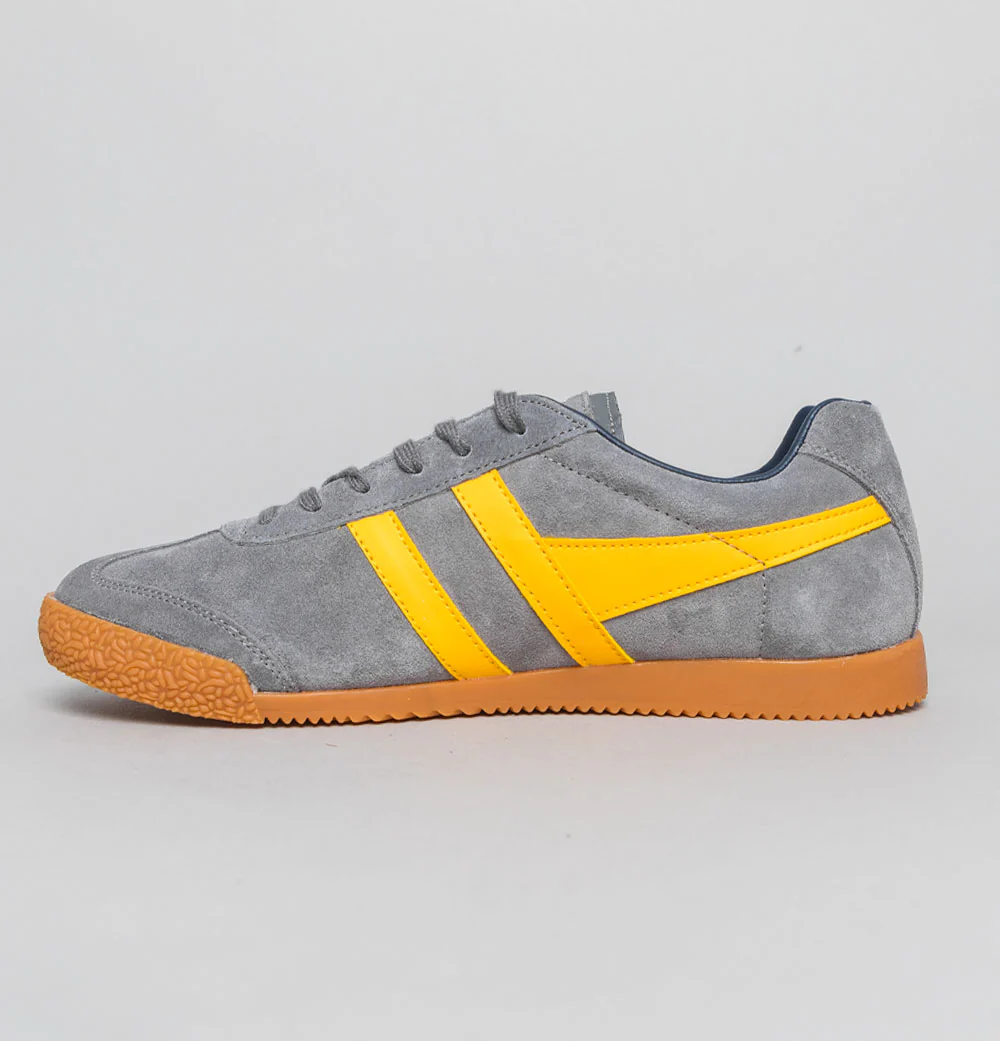 Gola Harrier Suede Trainers Ash/Sun/Navy - Image 3