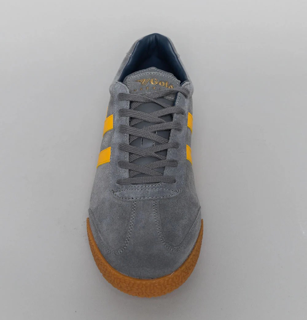 Gola Harrier Suede Trainers Ash/Sun/Navy - Image 4
