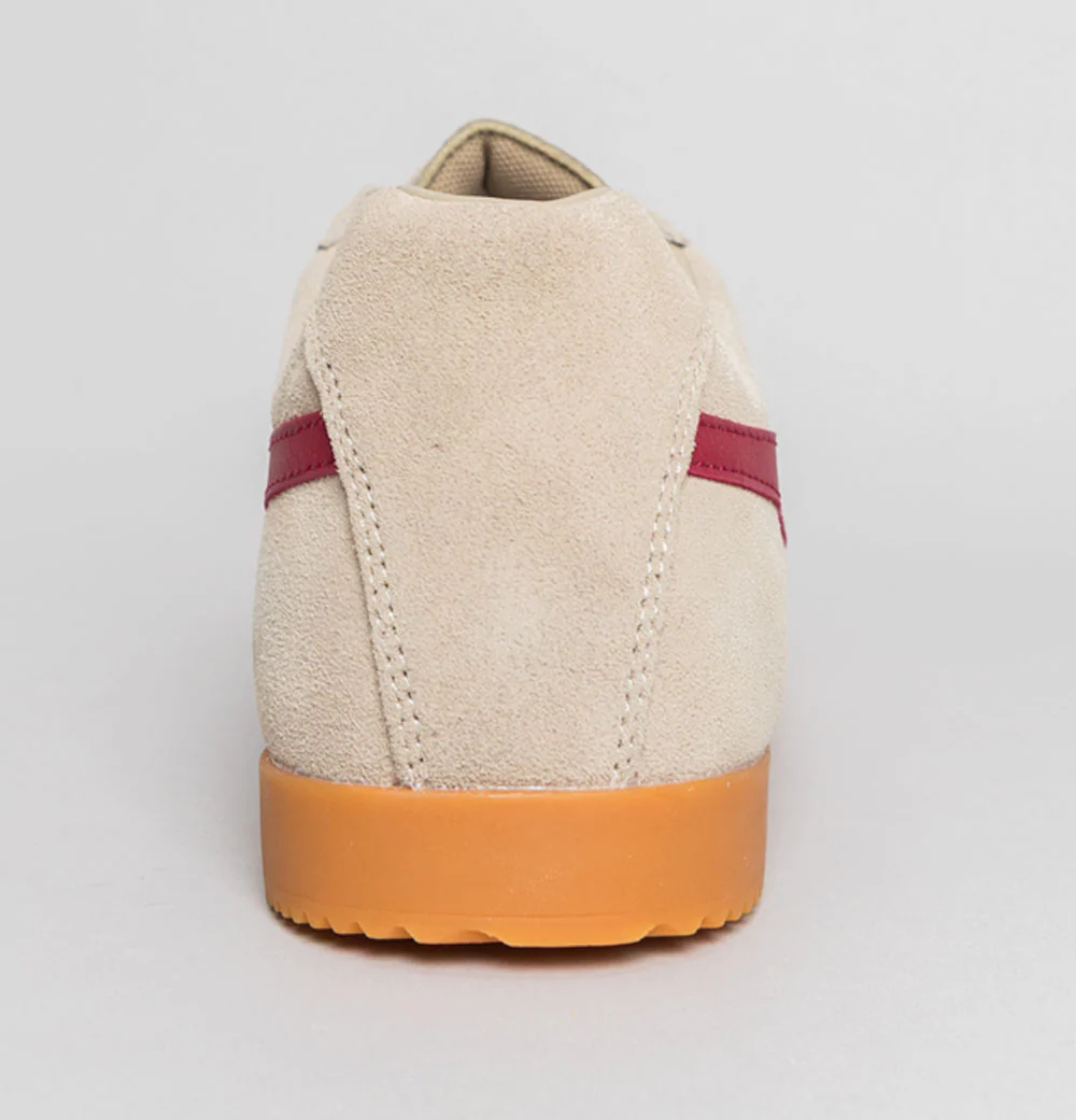 Gola Harrier Suede Trainers Bone/Deep Red - Image 5