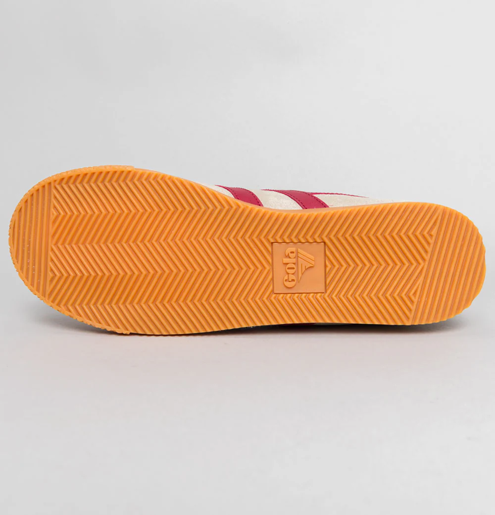 Gola Harrier Suede Trainers Bone/Deep Red - Image 6