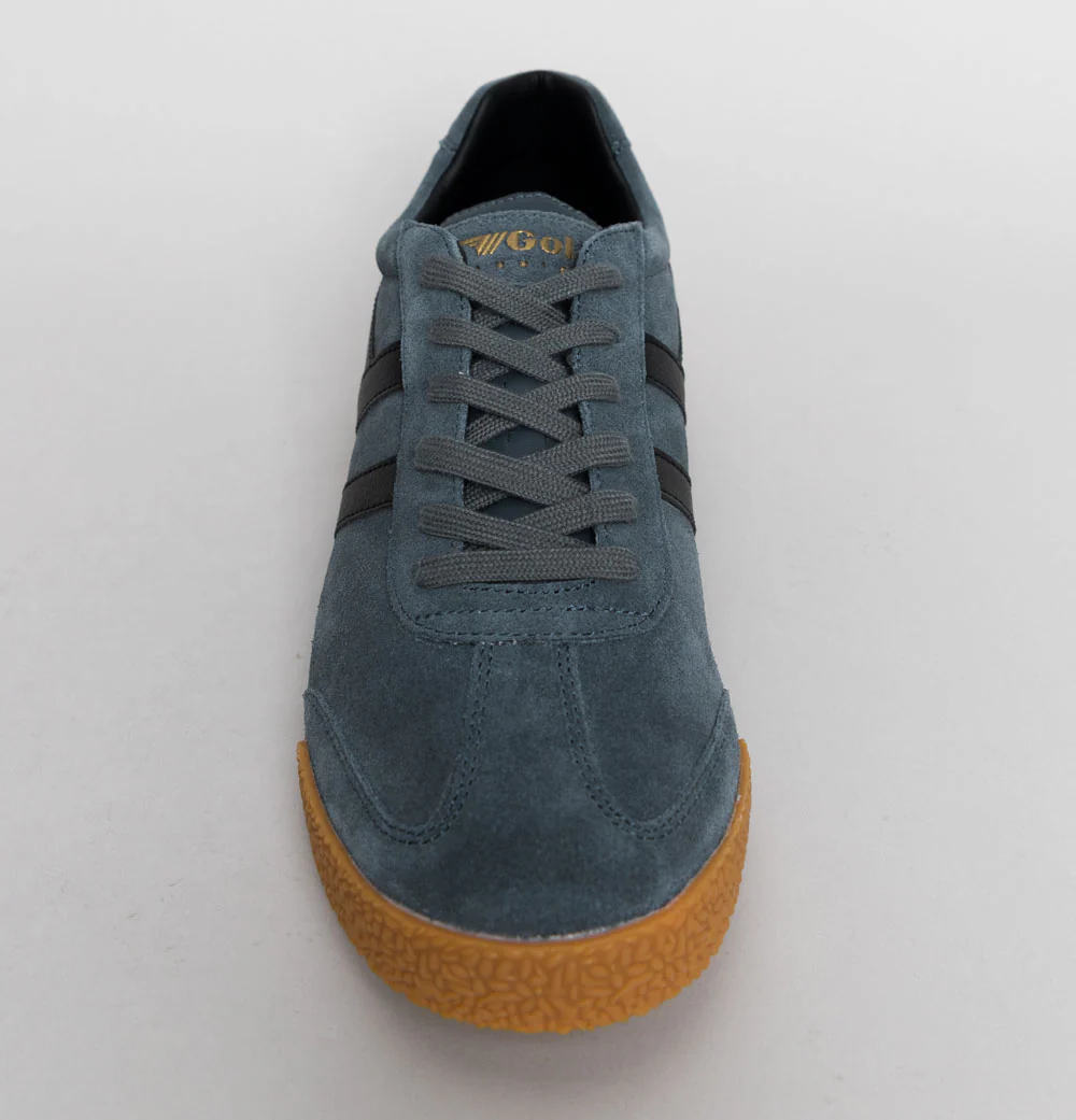 Gola Harrier Suede Trainers Graphite/Black - Image 3