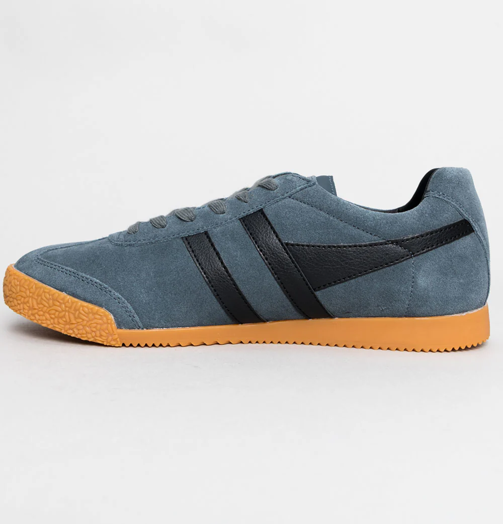 Gola Harrier Suede Trainers Graphite/Black - Image 4