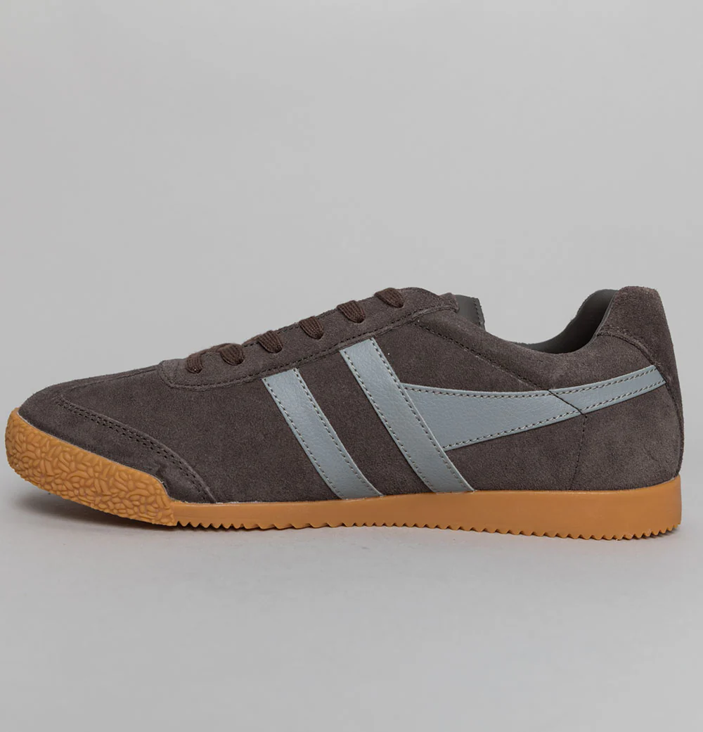 Gola Harrier Suede Trainers Mocha/Cement - Image 4
