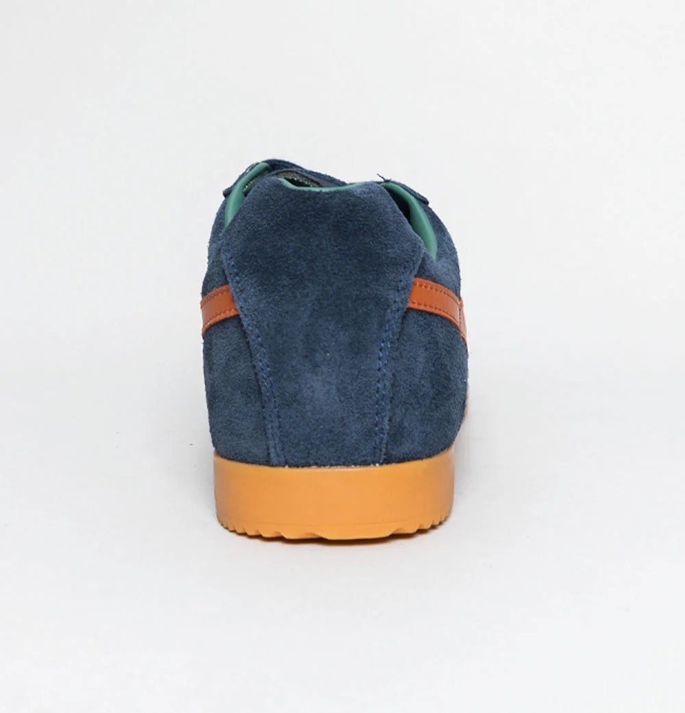 Gola Harrier Suede Trainers Navy/Moody Orange/Sage - Image 5