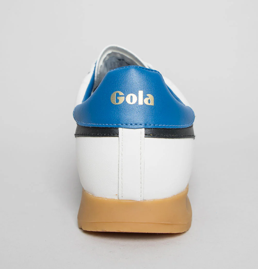 Gola Stadium Leather Trainers White/Black/Marine Blue - Image 5