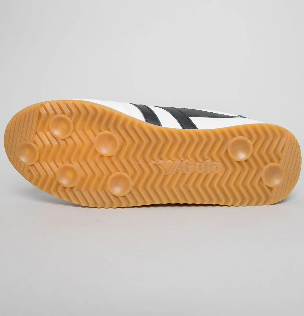 Gola Stadium Leather Trainers White/Black/Marine Blue - Image 6