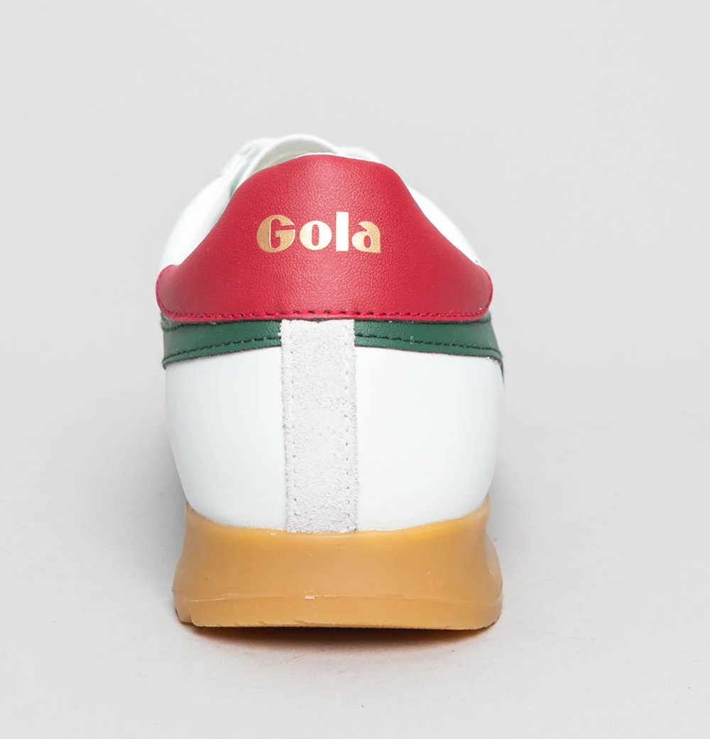 Gola Torpedo Leather Trainers White/Evergreen/Deep Red - Image 5