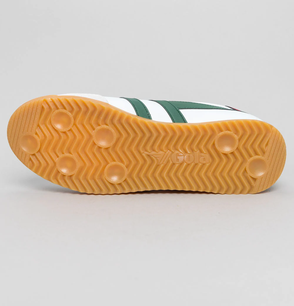 Gola Torpedo Leather Trainers White/Evergreen/Deep Red - Image 6