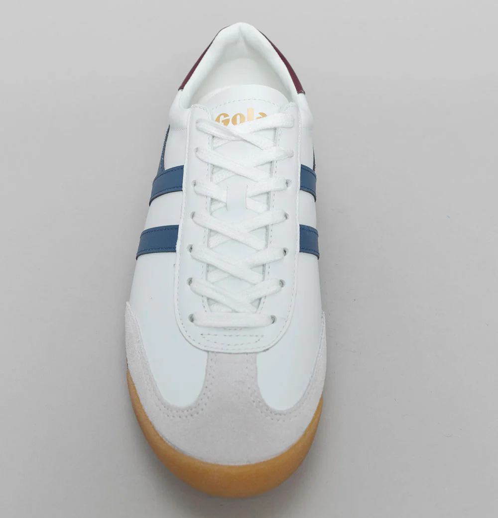Gola Torpedo Leather Trainers White/Moonlight/Burgundy - Image 3