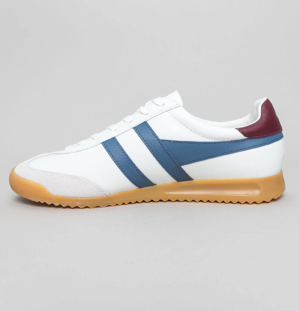 Gola Torpedo Leather Trainers White/Moonlight/Burgundy - Image 4