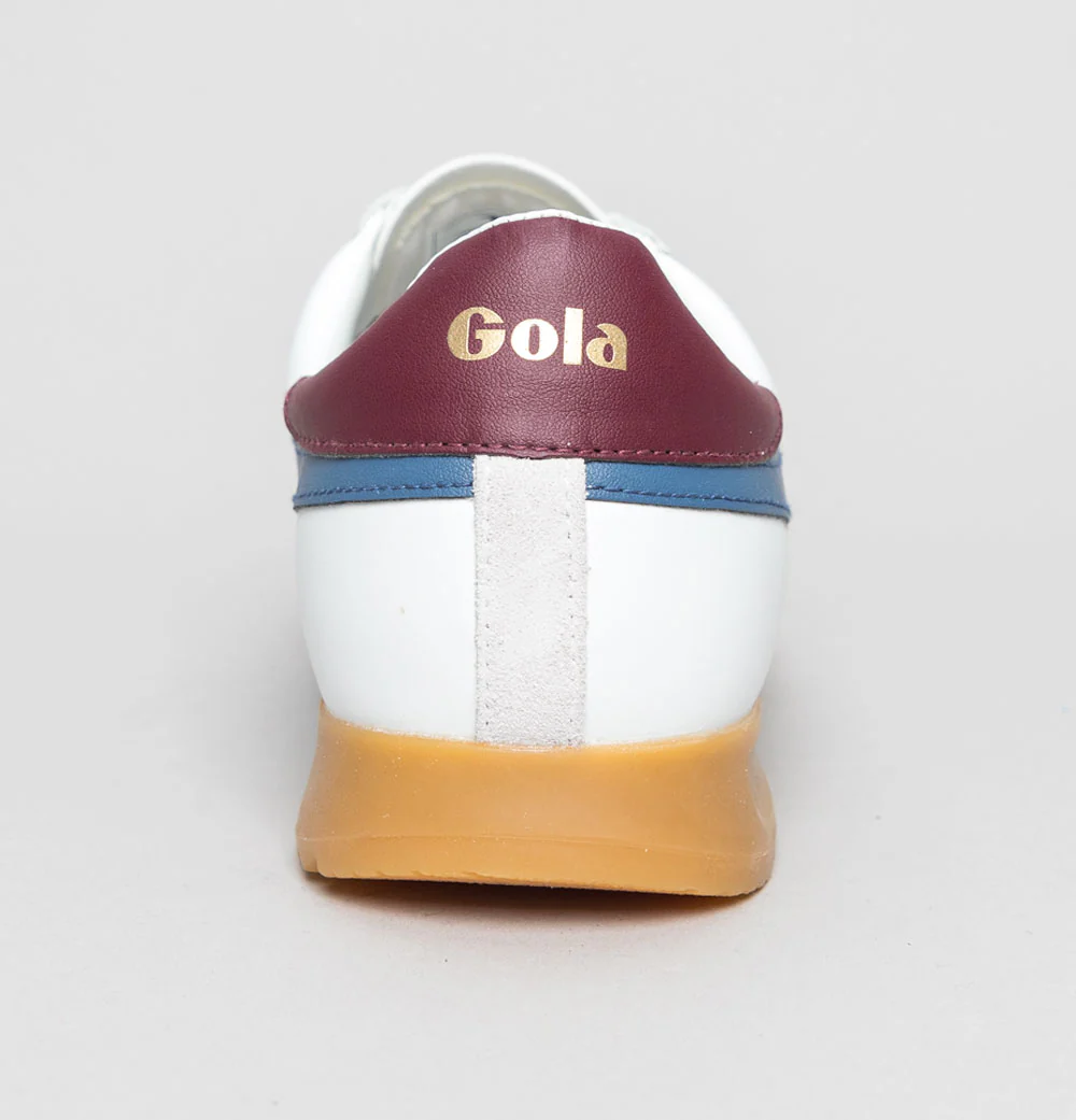Gola Torpedo Leather Trainers White/Moonlight/Burgundy - Image 5