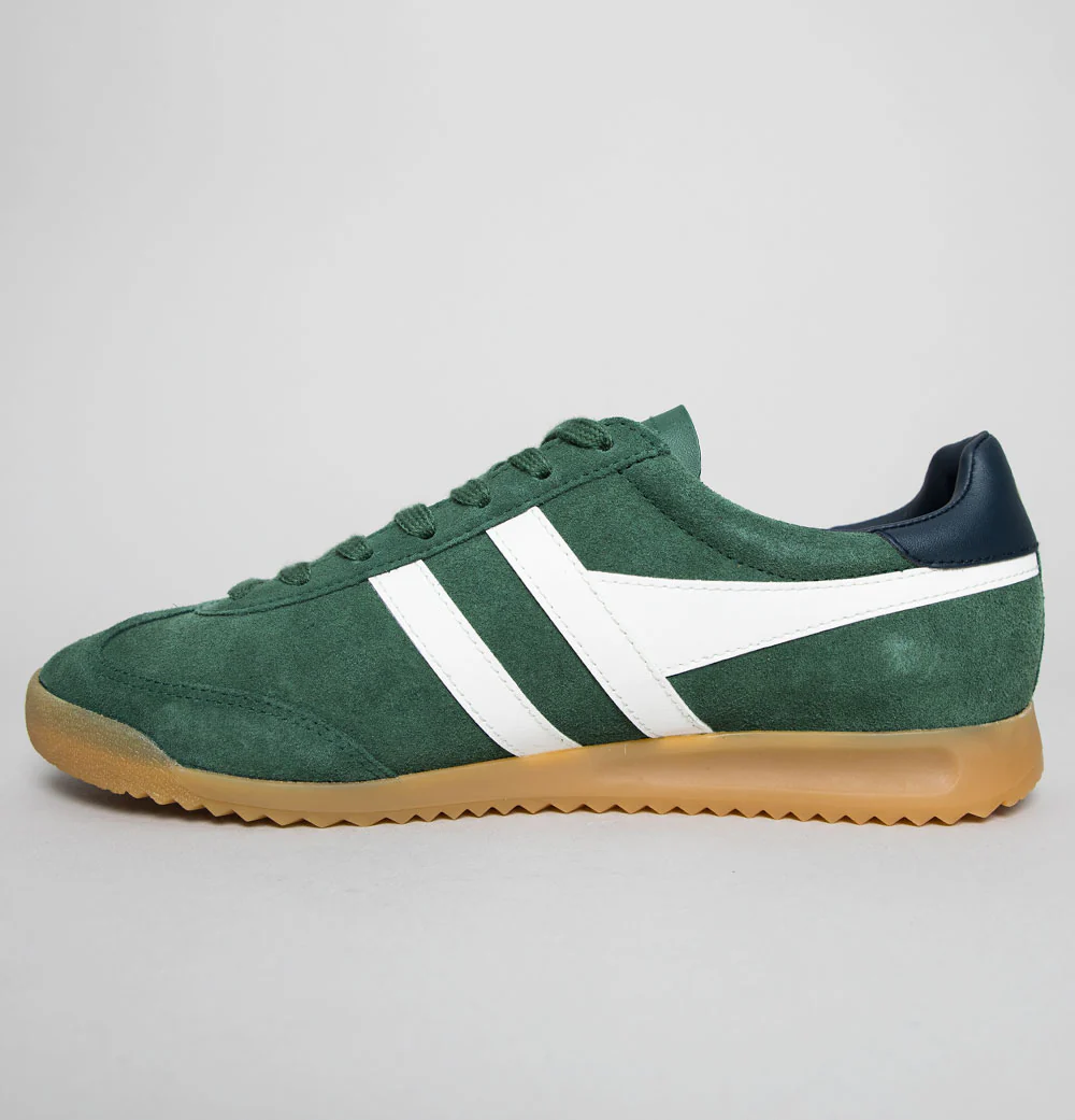 Gola Torpedo Suede Trainers Evergreen/Off White/Navy - Image 4