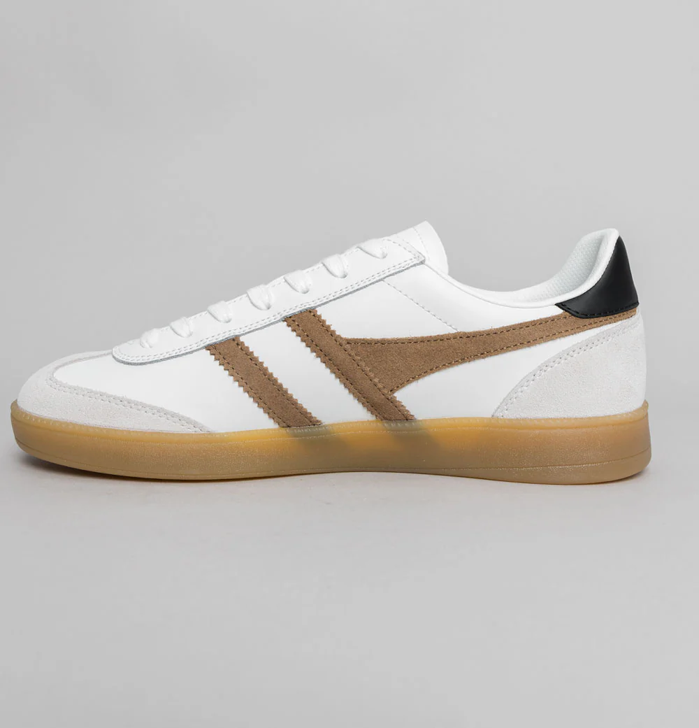 Gola Viper Leather Trainers White/Tobacco/Black/Gum - Image 4