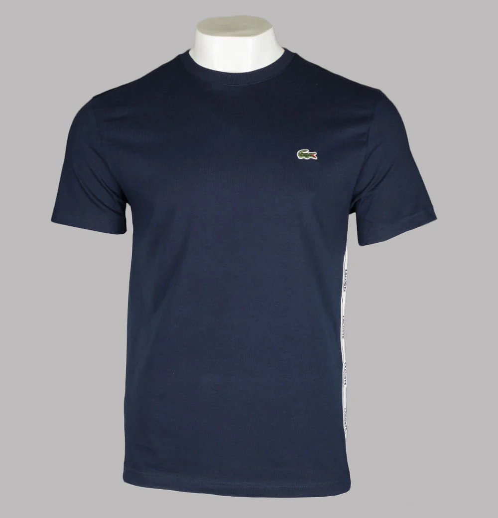 Lacoste Branded Side Taping T-Shirt Navy