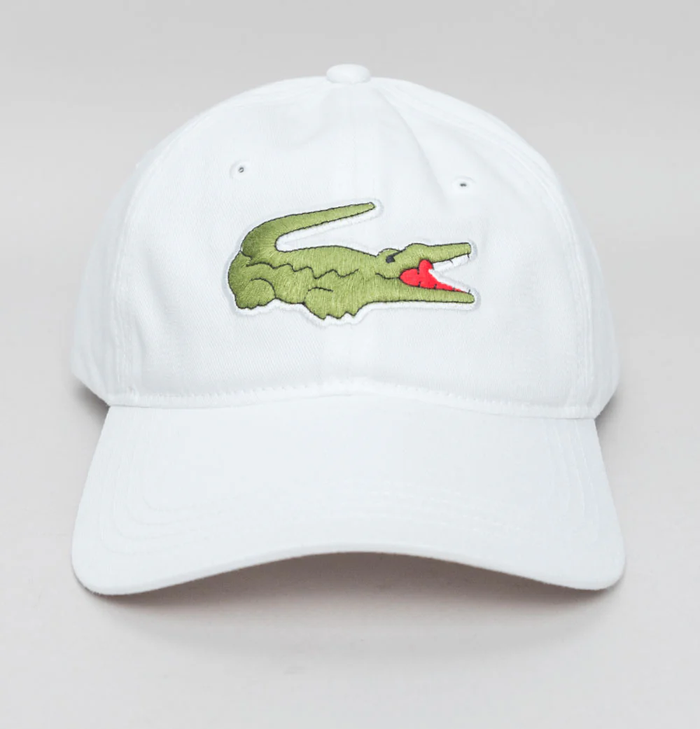 Lacoste Contrast Strap Large Croc Cap White - Image 3