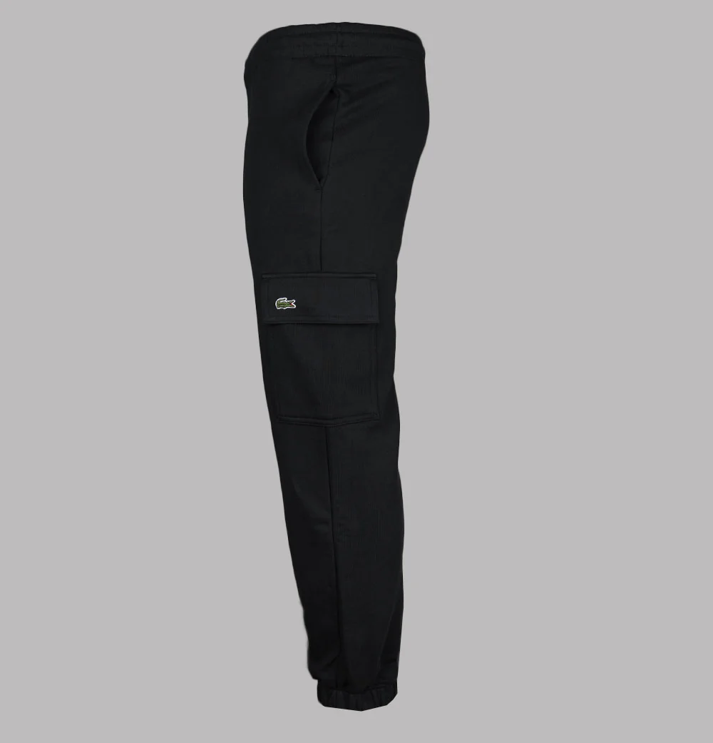 Lacoste Cotton Jersey Cargo Sweatpants Black