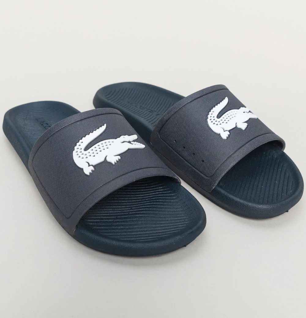 Lacoste Croco Slides Navy