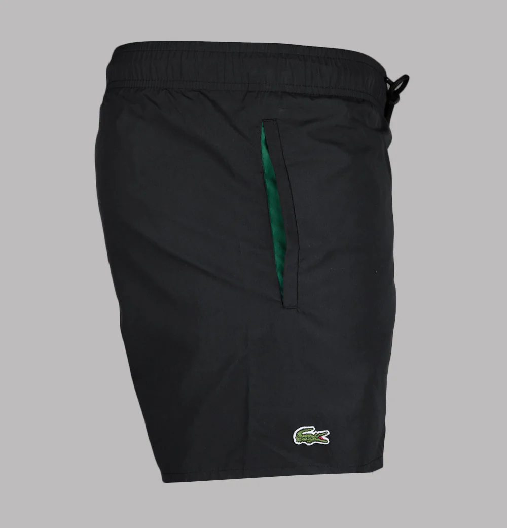 Lacoste Light Quick-Dry Swim Shorts Black/Green - Image 3