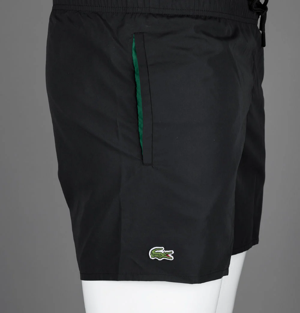 Lacoste Light Quick-Dry Swim Shorts Black/Green - Image 5