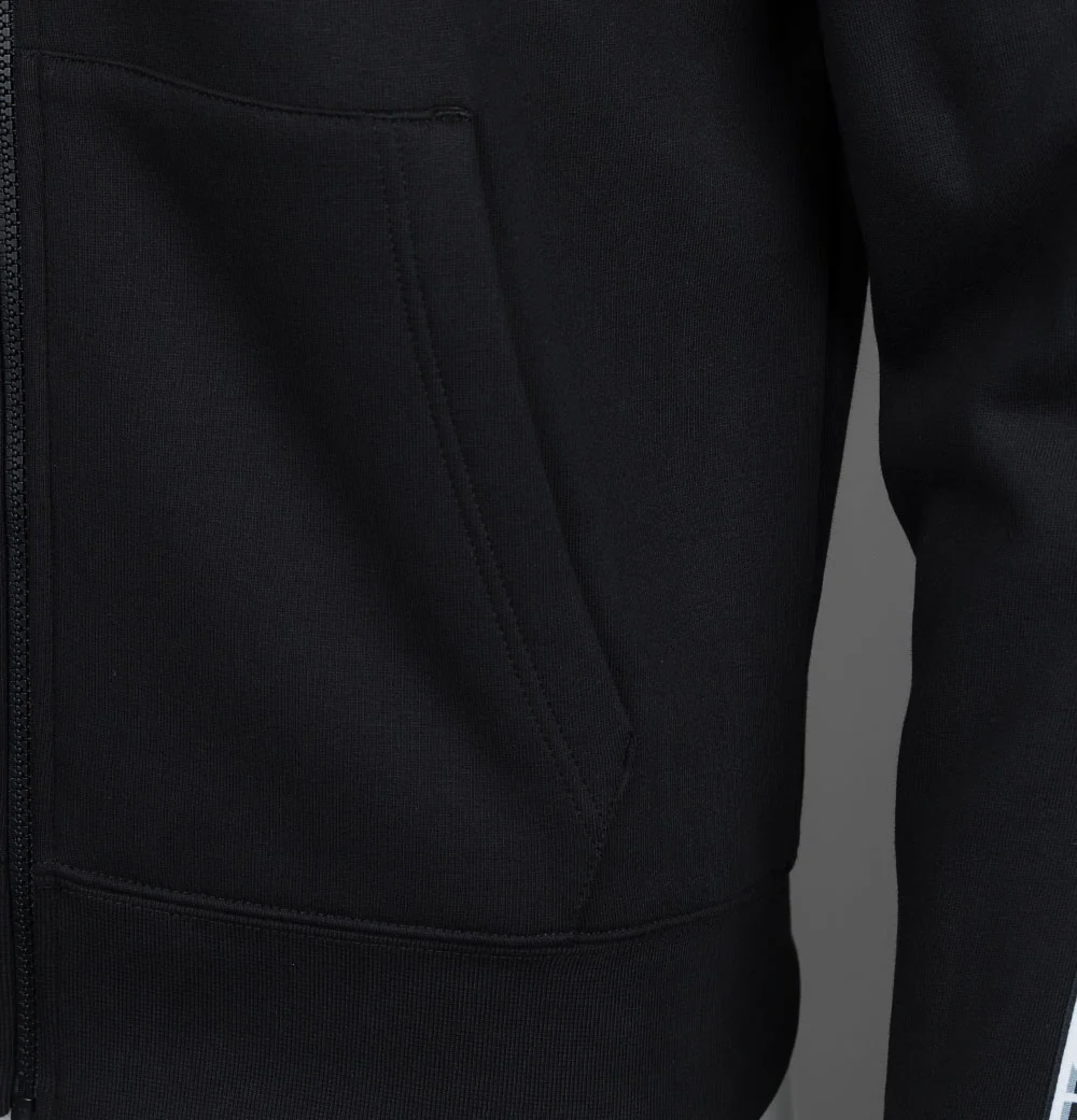 Lacoste Logo Stripe Full Zip Hoodie Black - Image 5