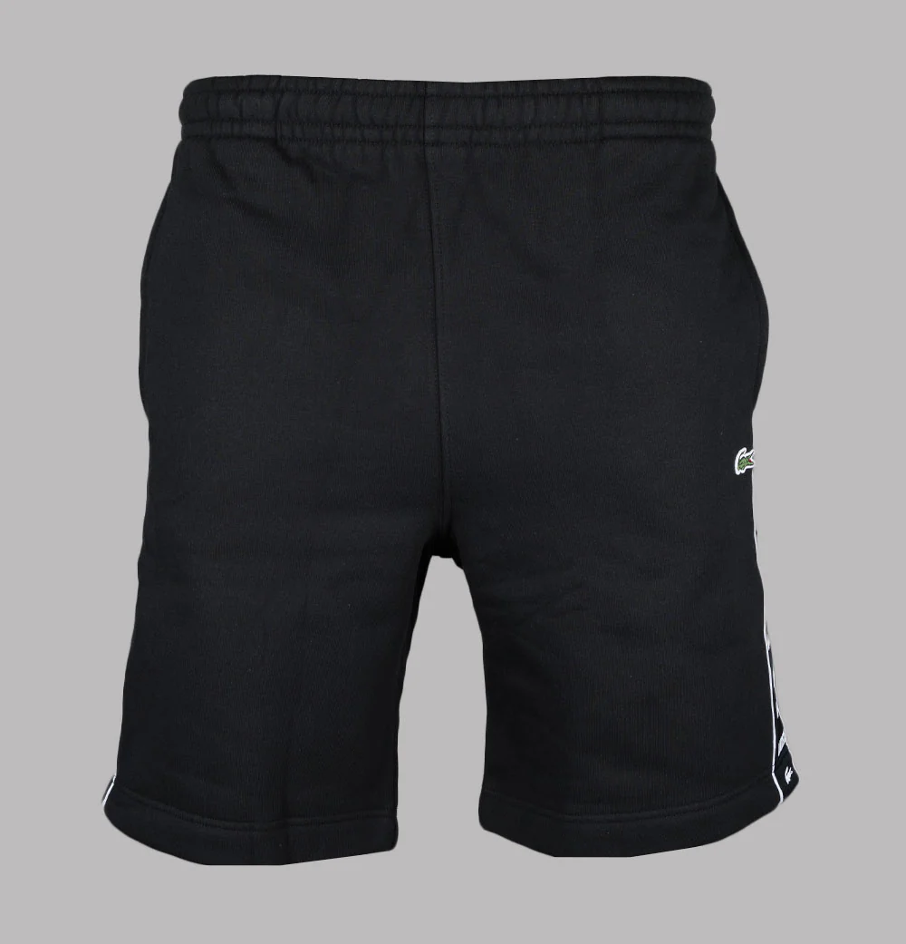 Lacoste Logo Stripe Jog Shorts Black - Image 2
