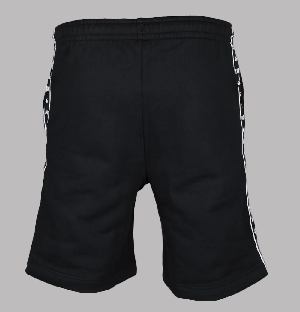 Lacoste Logo Stripe Jog Shorts Black - Image 3