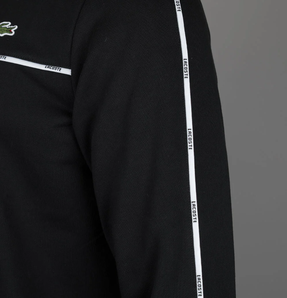 Lacoste Logo Trim Fleece Sweatshirt Black - Image 4