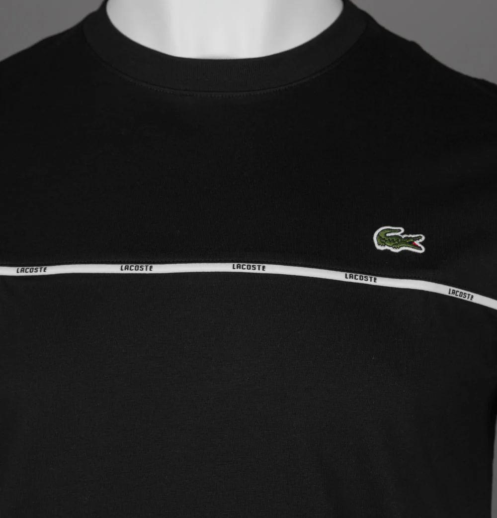 Lacoste Logo Trim T-Shirt Black - Image 3