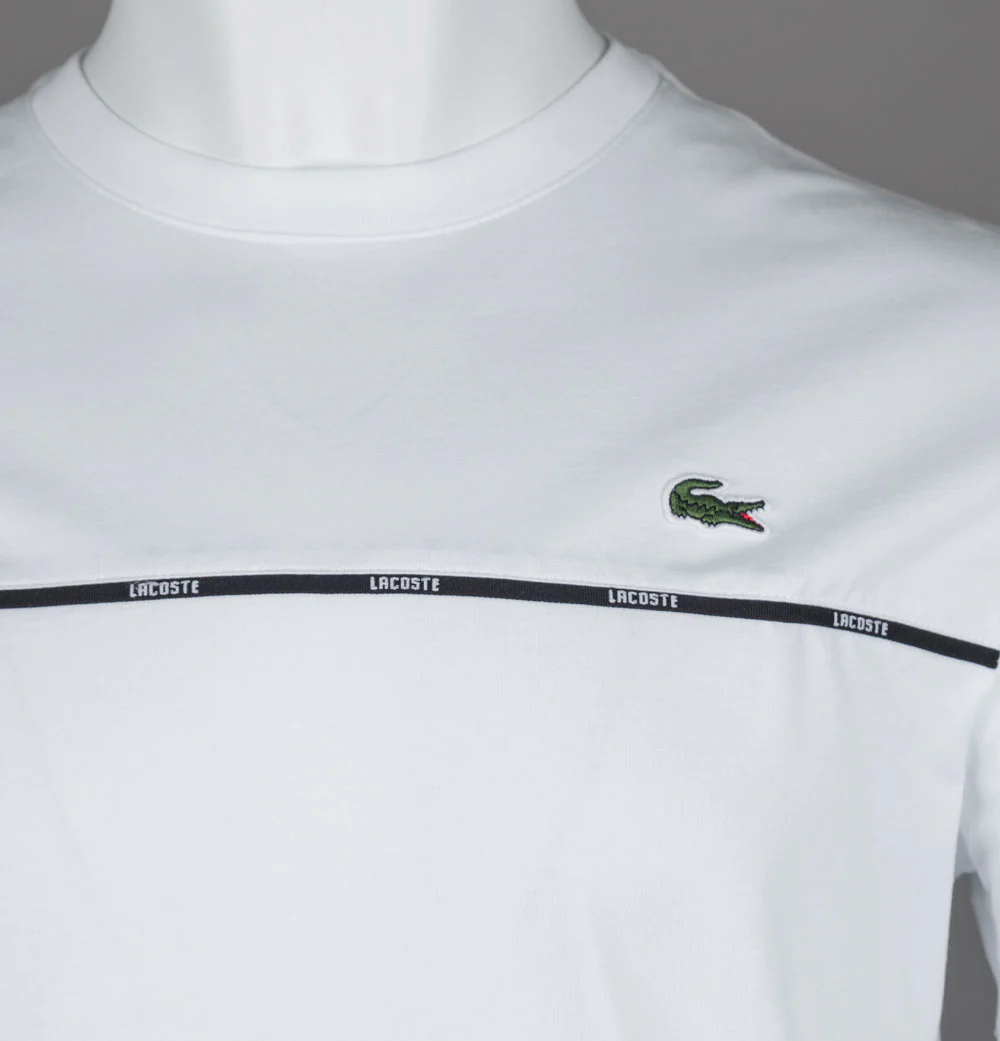 Lacoste Logo Trim T-Shirt White - Image 3