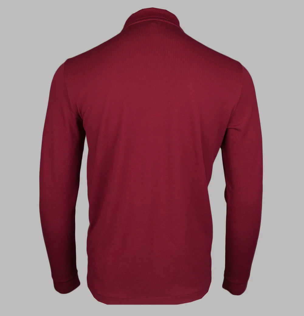 Lacoste Long Sleeve Polo Shirt Bordeaux - Image 2