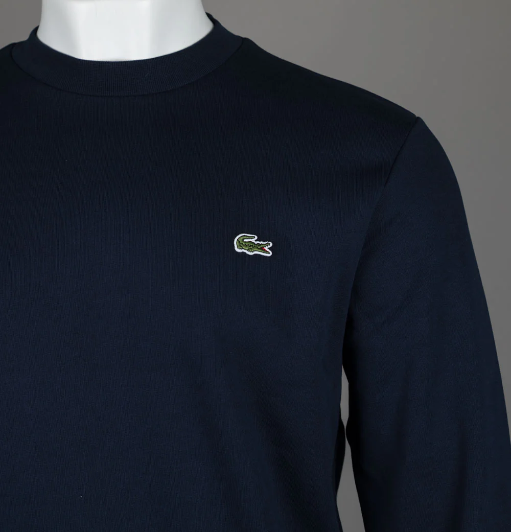 Lacoste Organic Brushed Cotton Sweatshirt Navy - Image 3