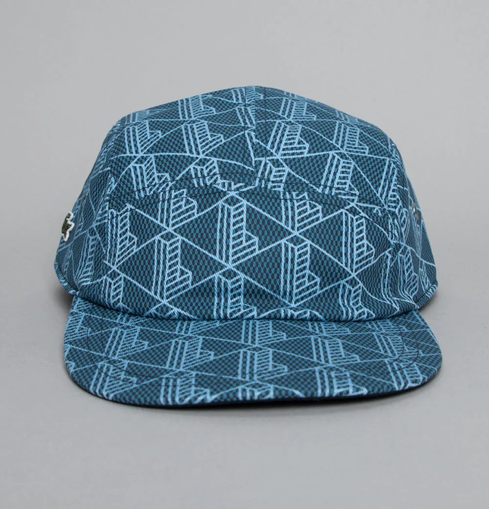 Lacoste Printed Twill Jockey Cap Blue