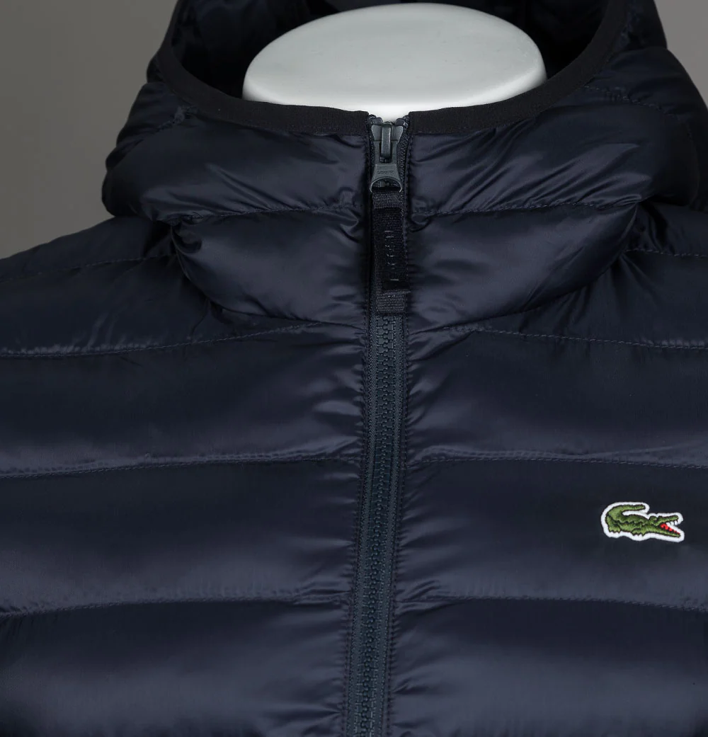 Lacoste Quilted Hooded Short Jacket Navy - Image 3