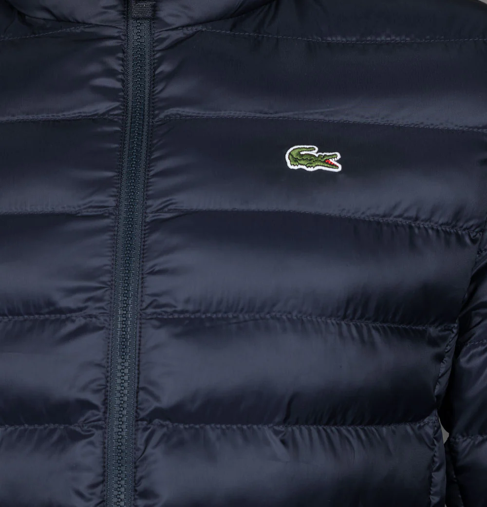 Lacoste Quilted Hooded Short Jacket Navy - Image 4